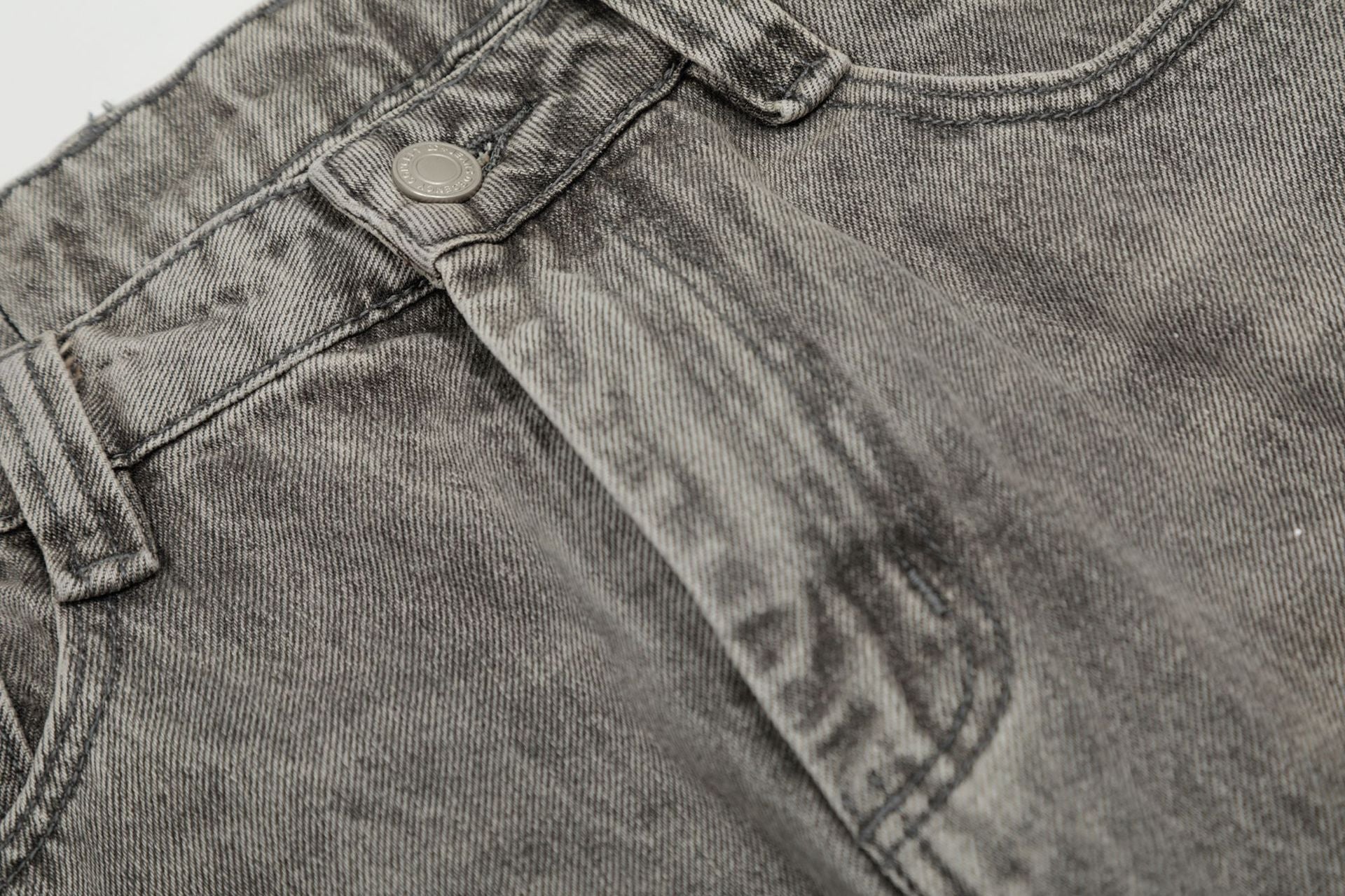 New high street retro inkjet denim wide-leg pants