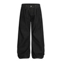 Fashion workwear jeans high street embroidery loose wide pants